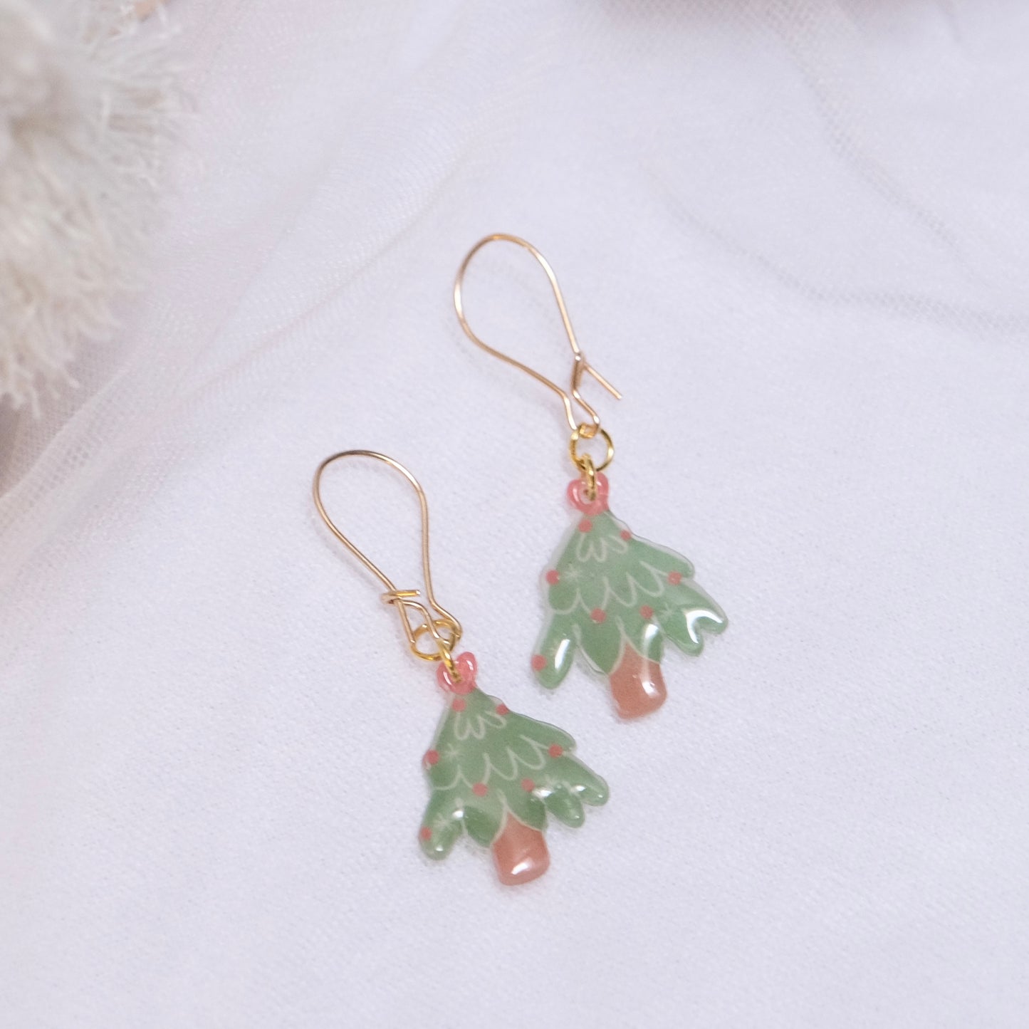 Xmas Tree earrings - dangle hook
