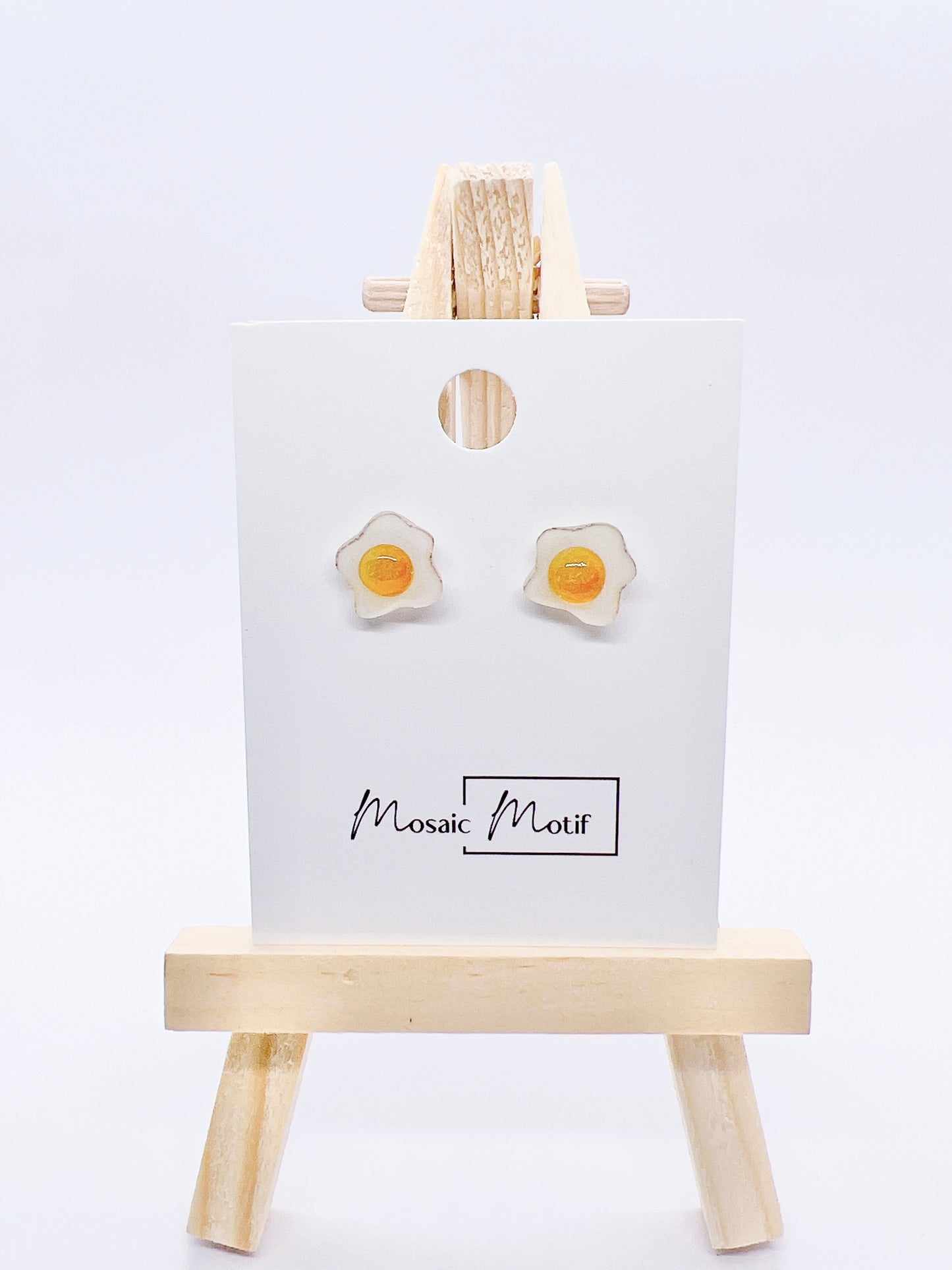 Breakfast earrings stud (toast, bacon, egg, mushroom, avocado)