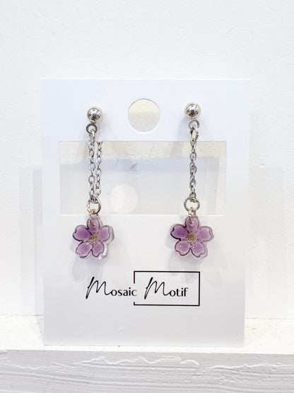 Floral earrings - earring back (multiple colours)