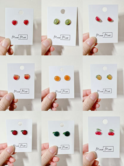 Fruit stud earrings (multiple styles)