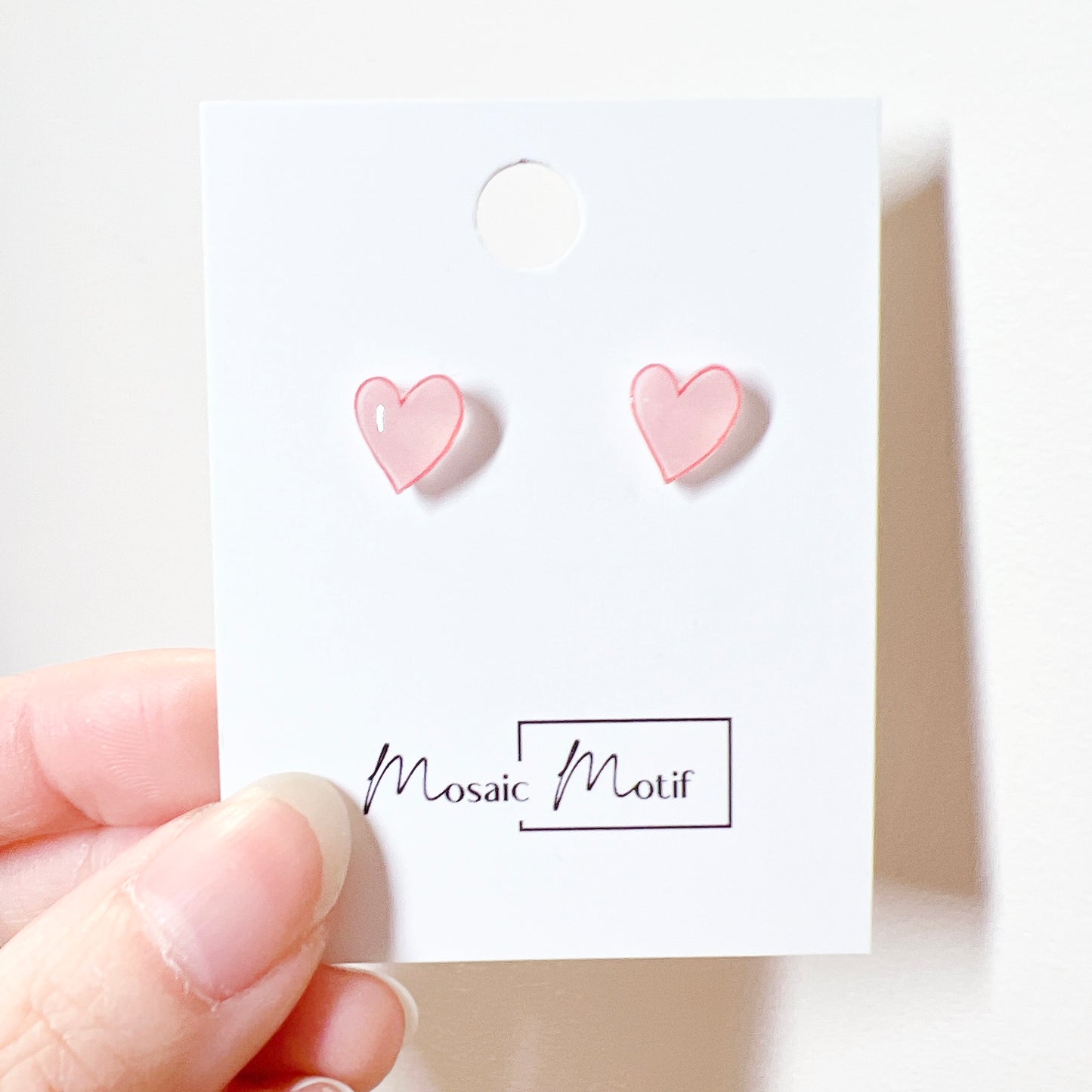 Valentine - heart acrylic stud earrings (multiple colours)