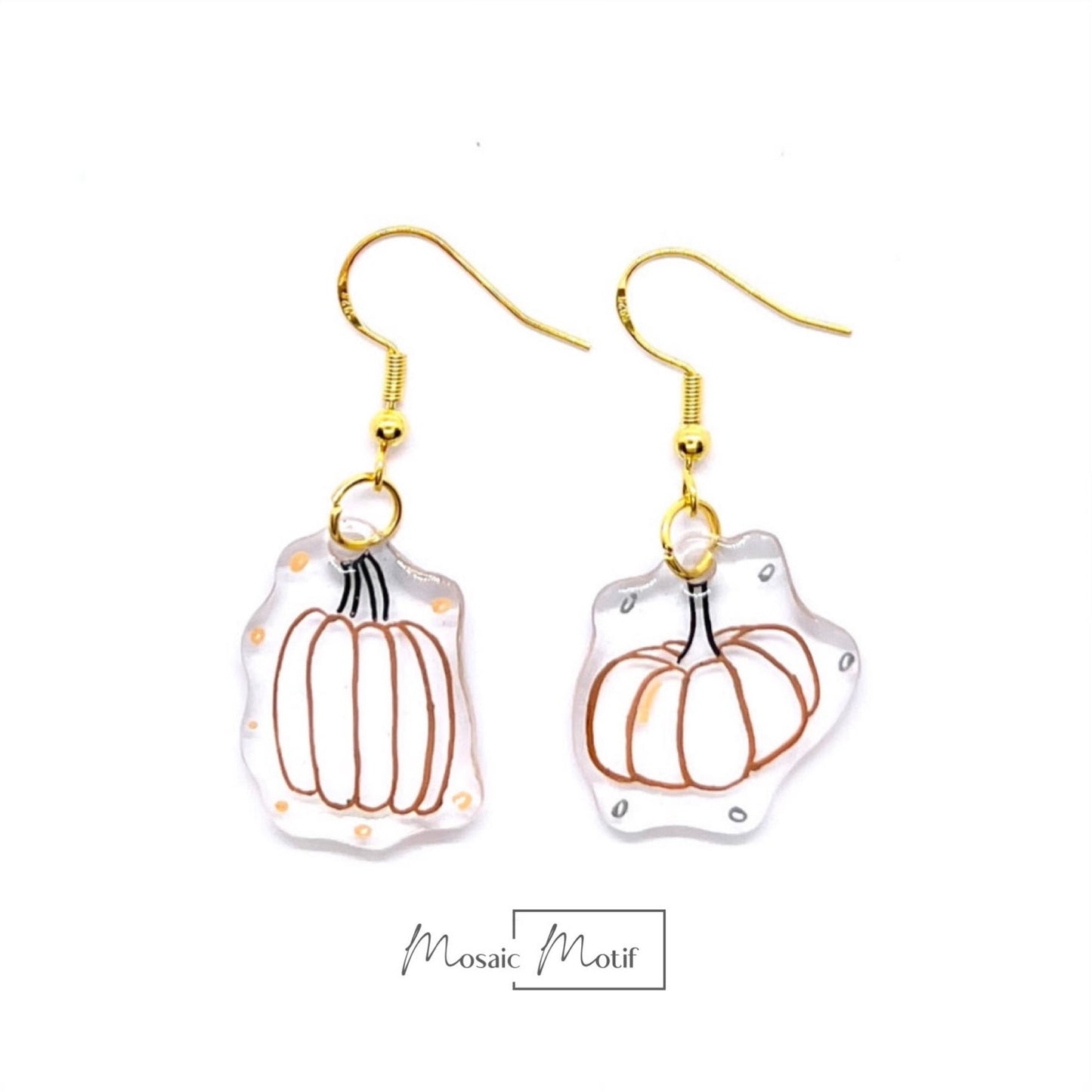 (🎃) Halloween Pumpkin doodle dangle earrings