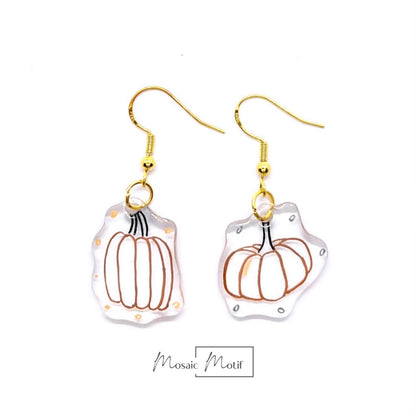 Halloween dangle earrings - Pumpkin doodle