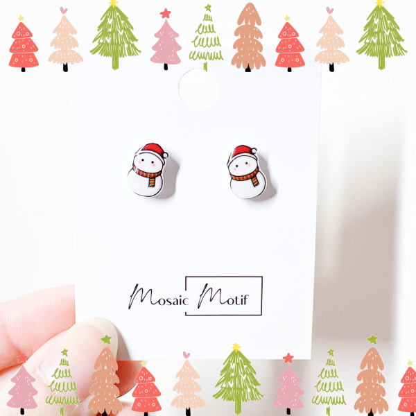 Xmas stud - Snowman (Beanie)