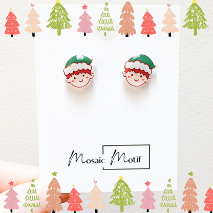 Xmas Christmas stud earrings - Elf