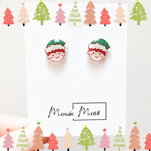 Xmas Christmas stud earrings - Elf