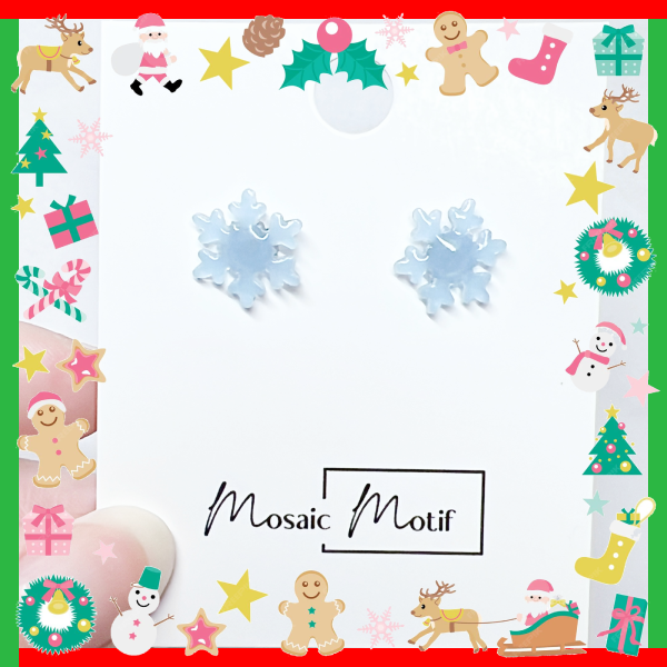 Xmas Christmas snowflake earrings - stud earrings