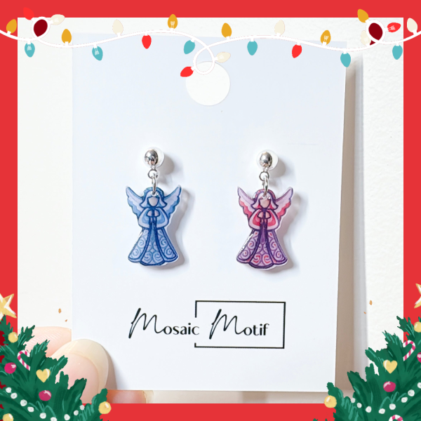 Xmas Christmas dangle earrings - Angel