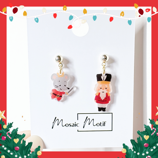 Xmas Christmas dangle earrings - Nutcracker