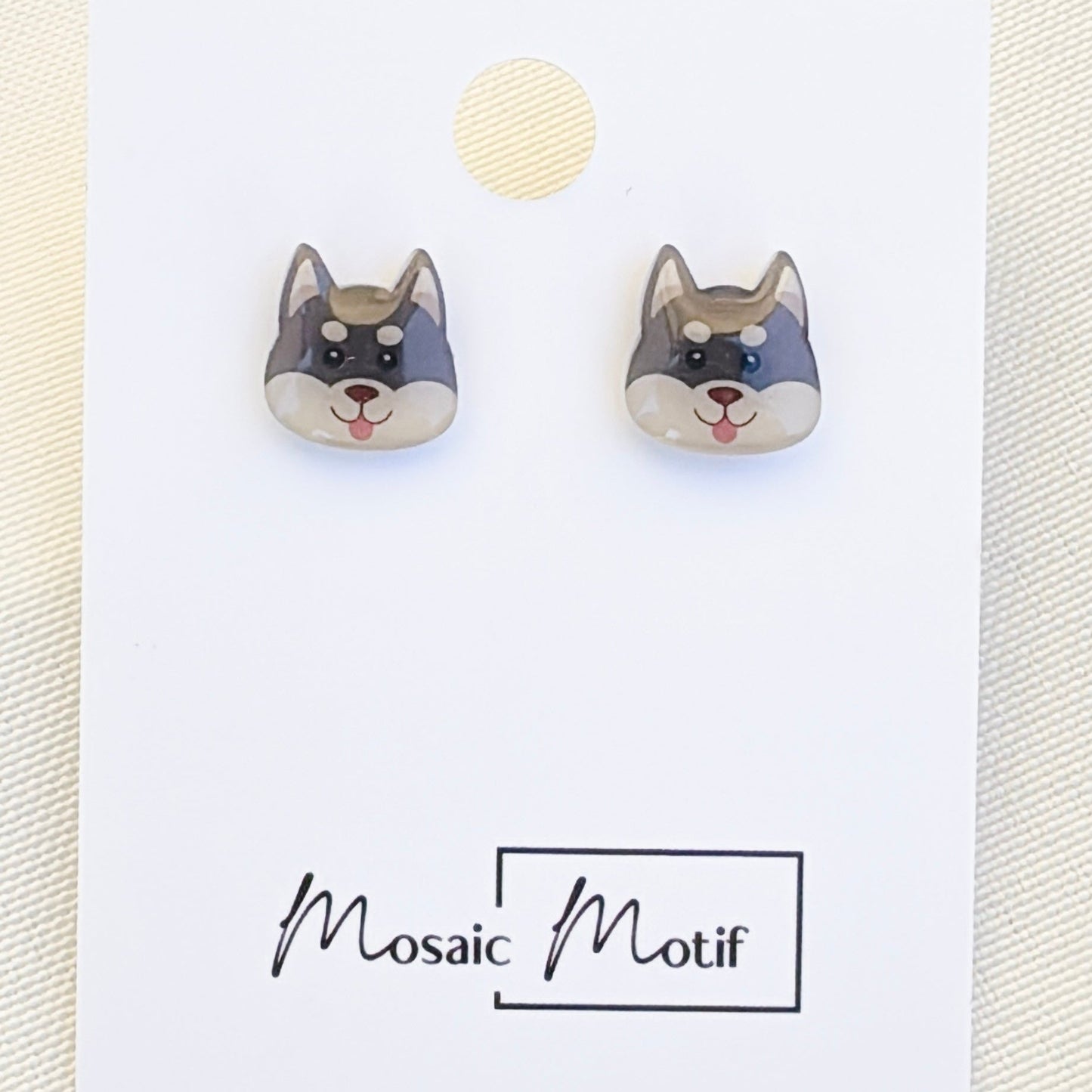 (🐾) Earrings stud - dog earrings (multiple colour)