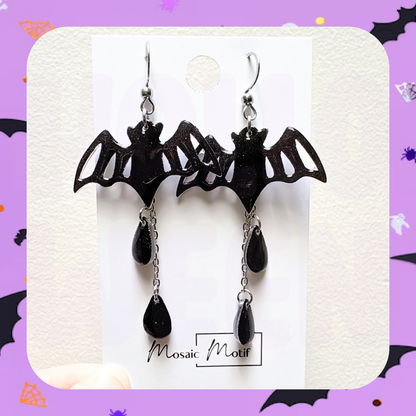 Halloween dangle earrings - Bat dangle
