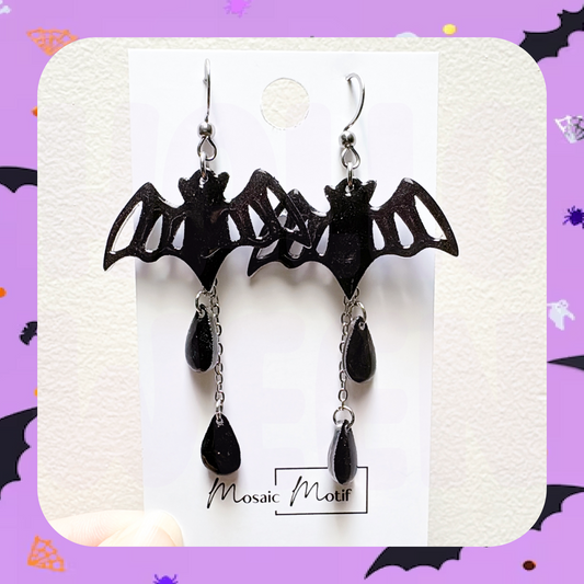 Halloween dangle earrings - Bat dangle