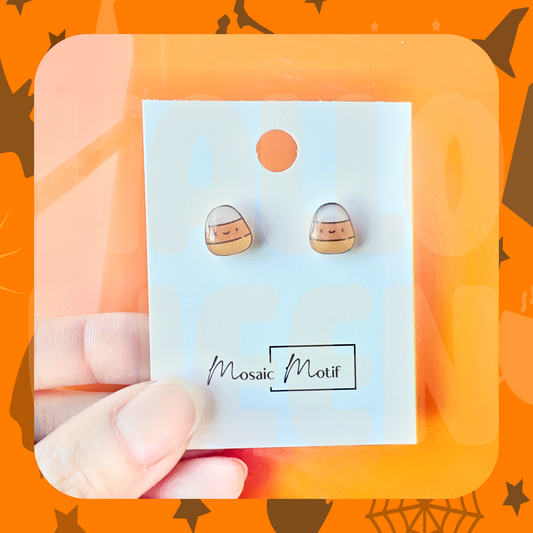 Halloween stud earrings - Candy Corn