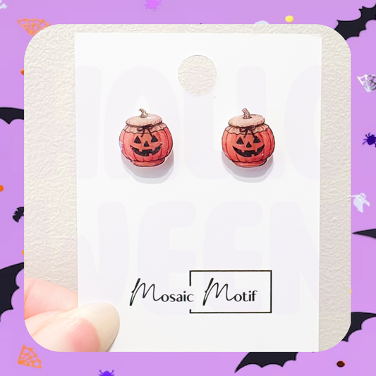 Halloween stud earrings - Pumpkin Honey