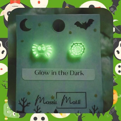 Halloween Glow in the dark earrings - Spider