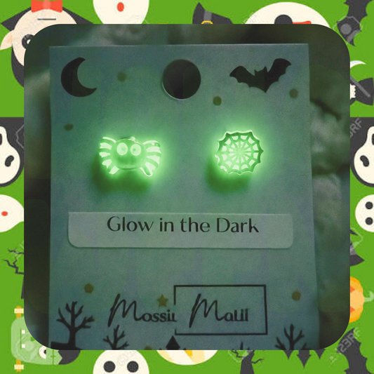 Halloween Glow in the dark earrings - Spider