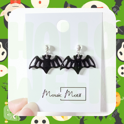 Halloween dangle earrings - Bat mini