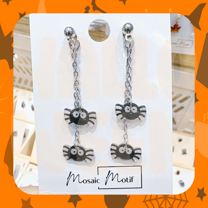 Halloween 2in1 double dangle earrings - Spider