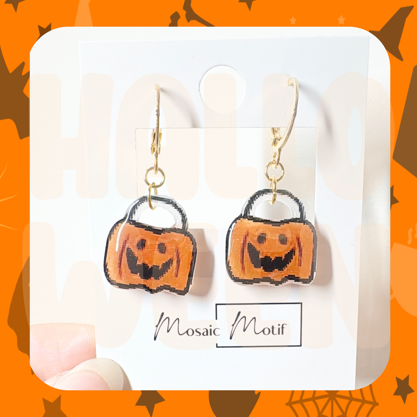 Halloween dangle earrings - Pumpkin