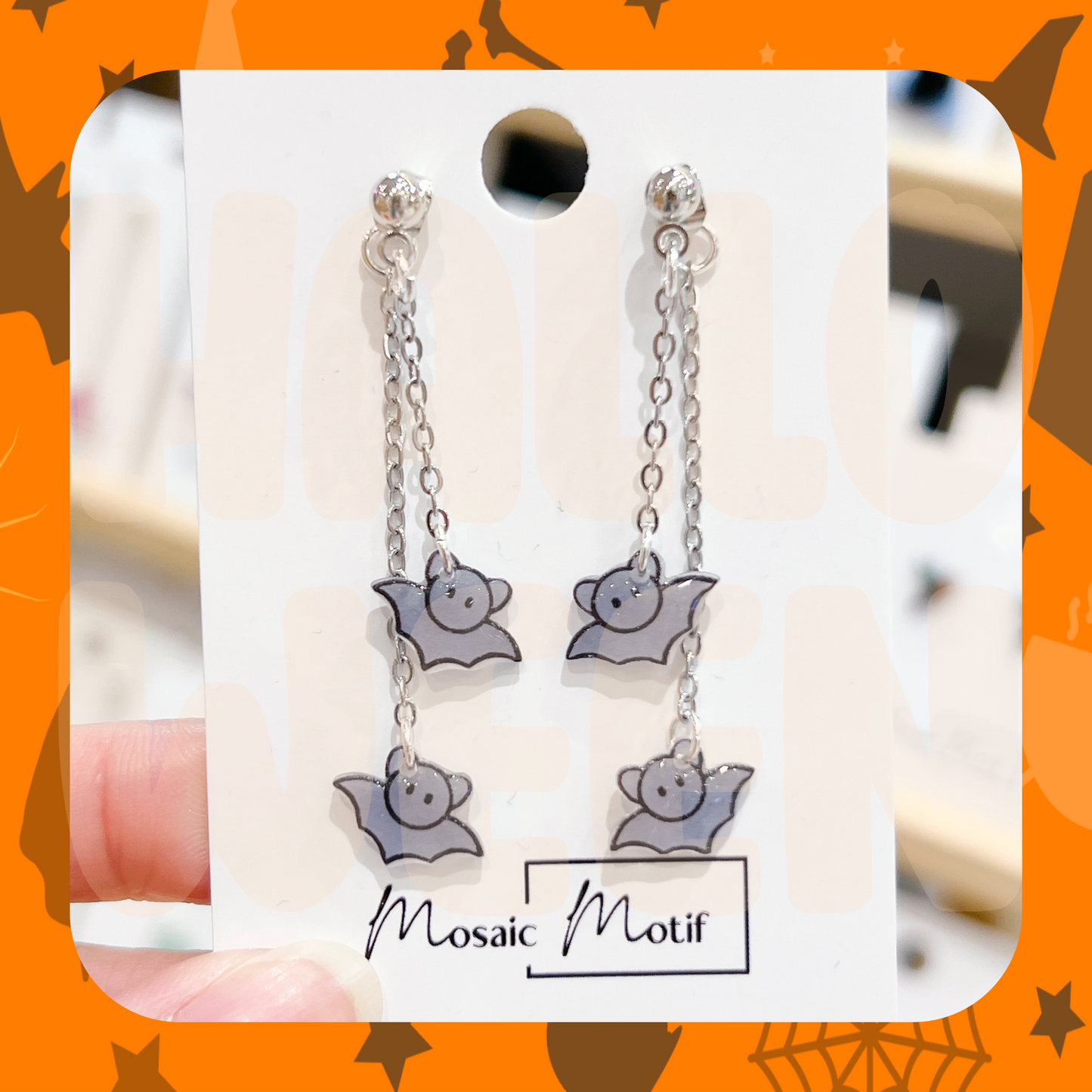 (🎃) Halloween dangle earrings (pumpkin, bat, spider)