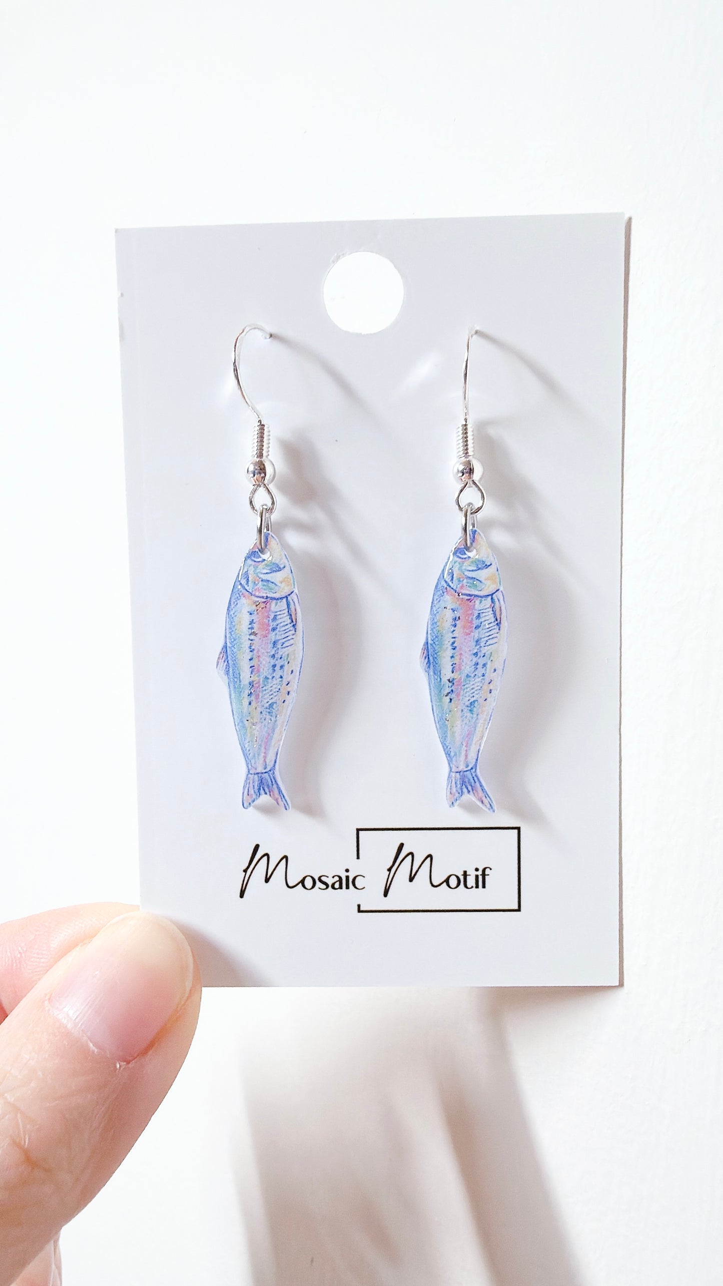 Rainbow Trout dangle earrings