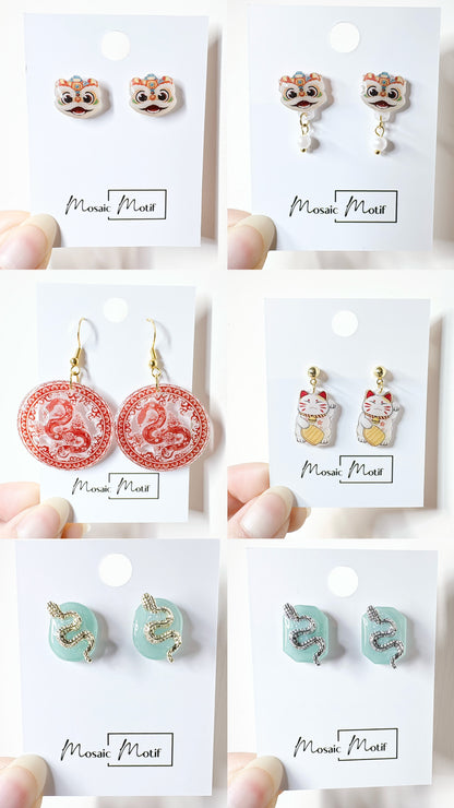 CNY - Snake cut out dangle earrings
