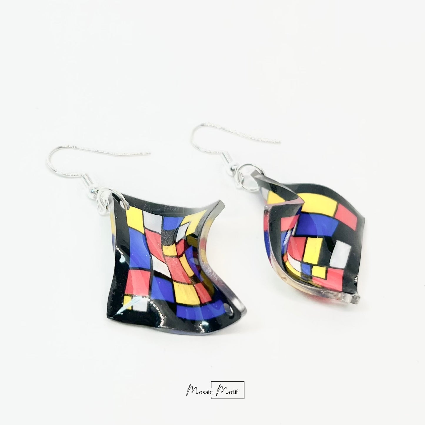 (💠Made to order) Handkerchief earrings - Mondrian Geometric