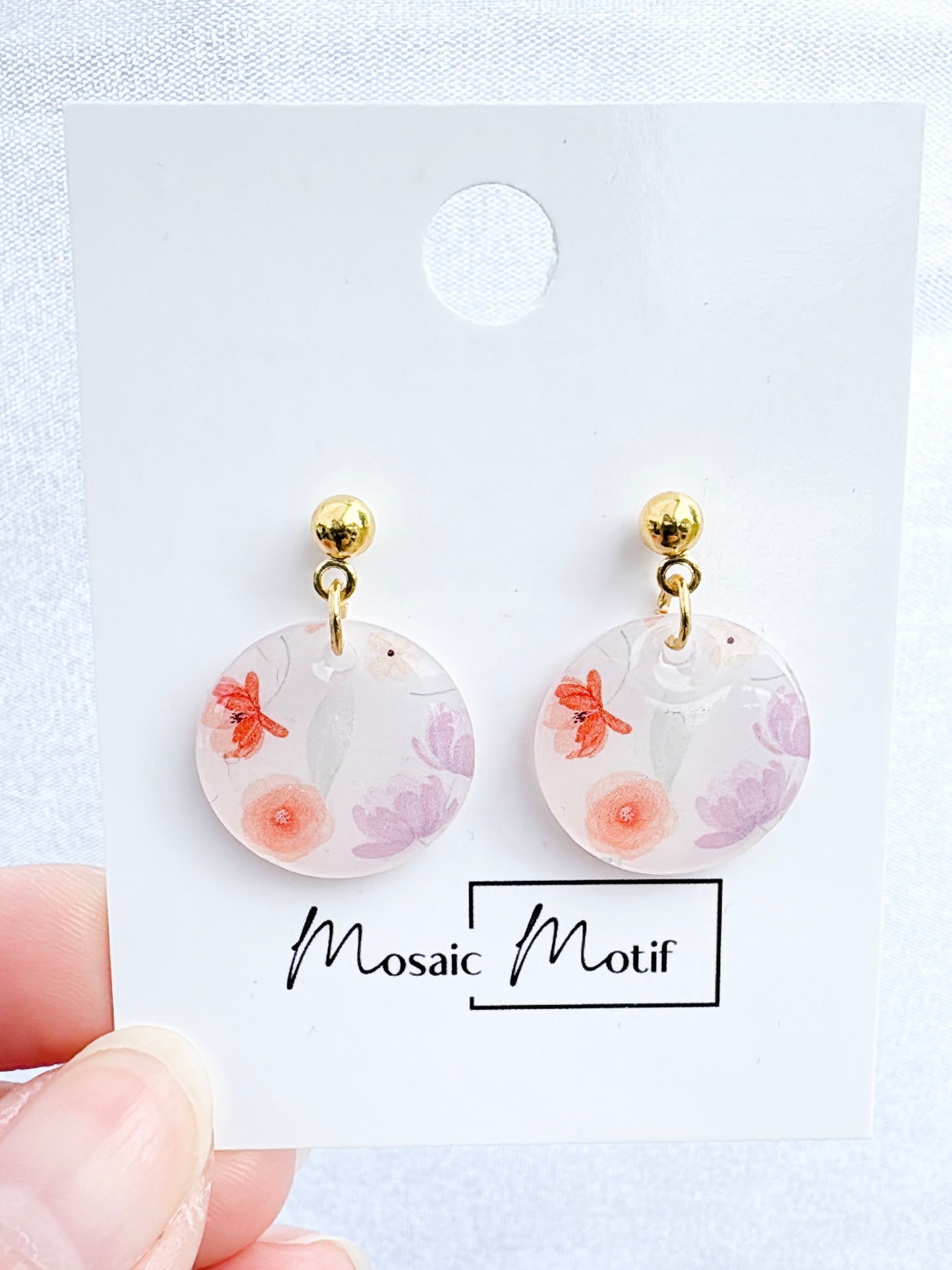 Floral stone dangle (multiple colours)