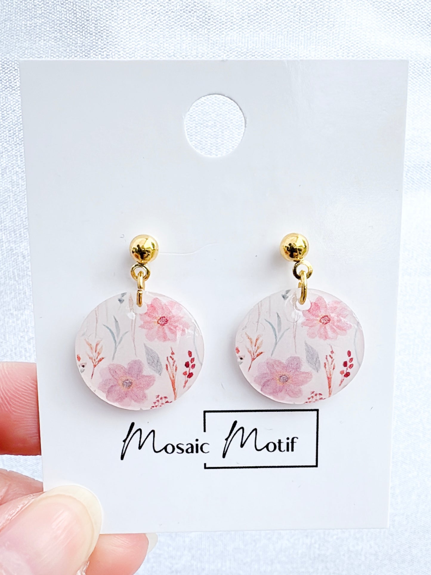 Floral stone dangle (multiple colours)