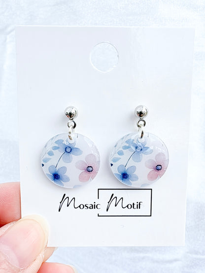 Floral stone dangle earrings (multiple colours)