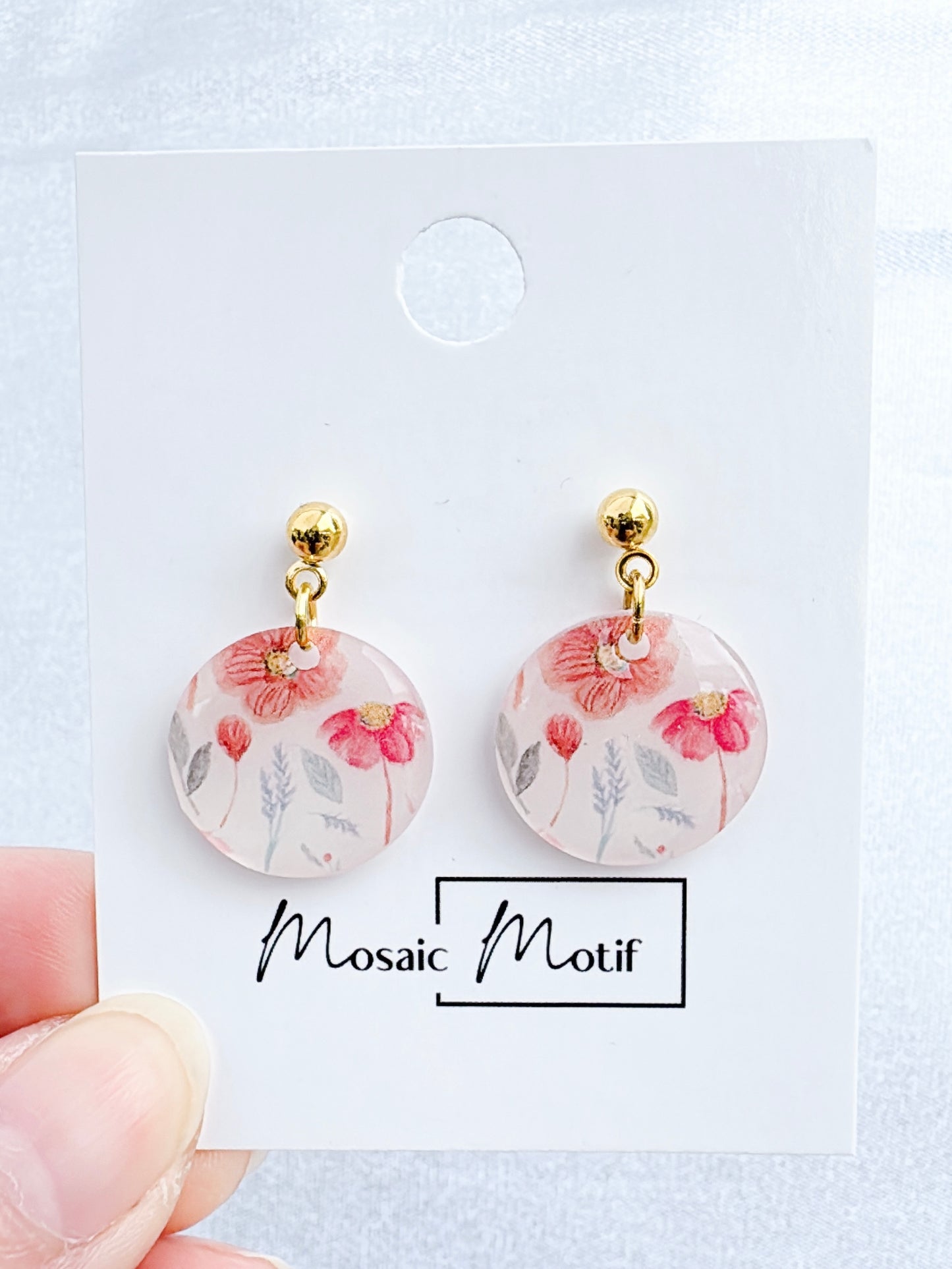 Floral stone dangle (multiple colours)