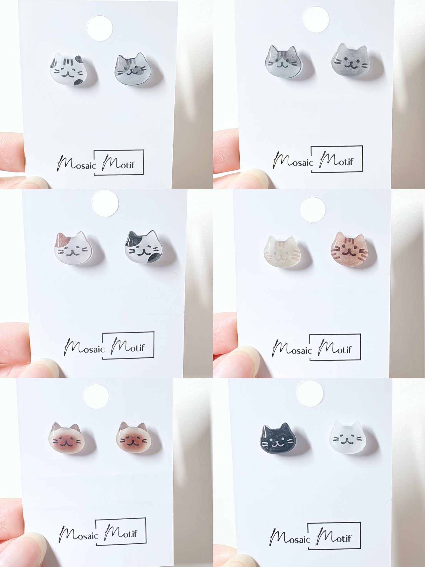 (🐾) Earrings stud - Cat earrings (multiple colour)