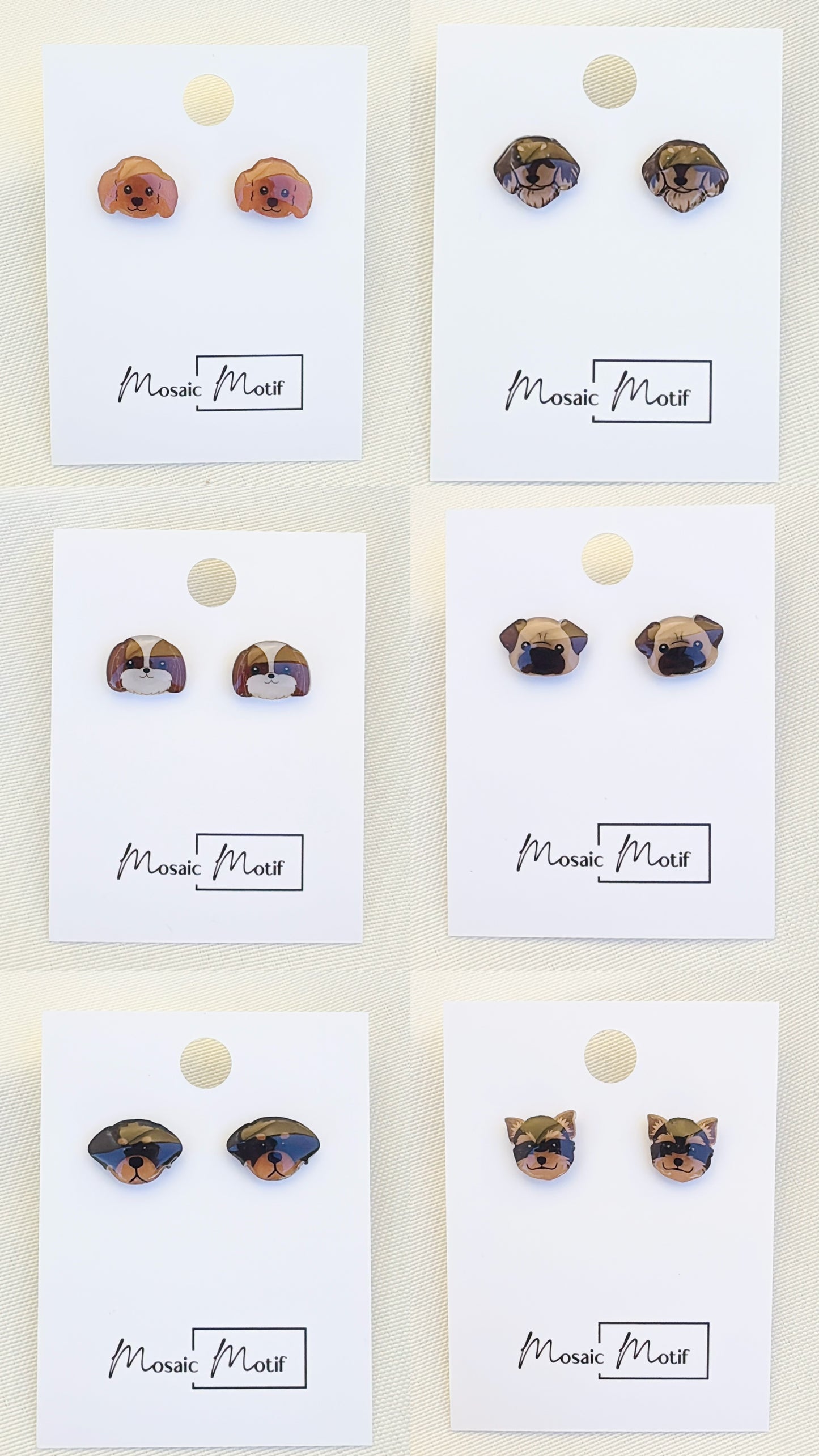 (🐾) Earrings stud - dog earrings (multiple colour)