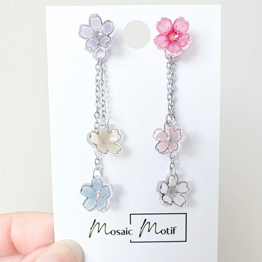 Cherry Blossom double 2in1 dangle (multiple colours)