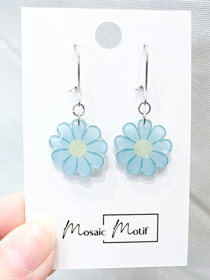 Floral Daisy hoop earrings (multiple colours)