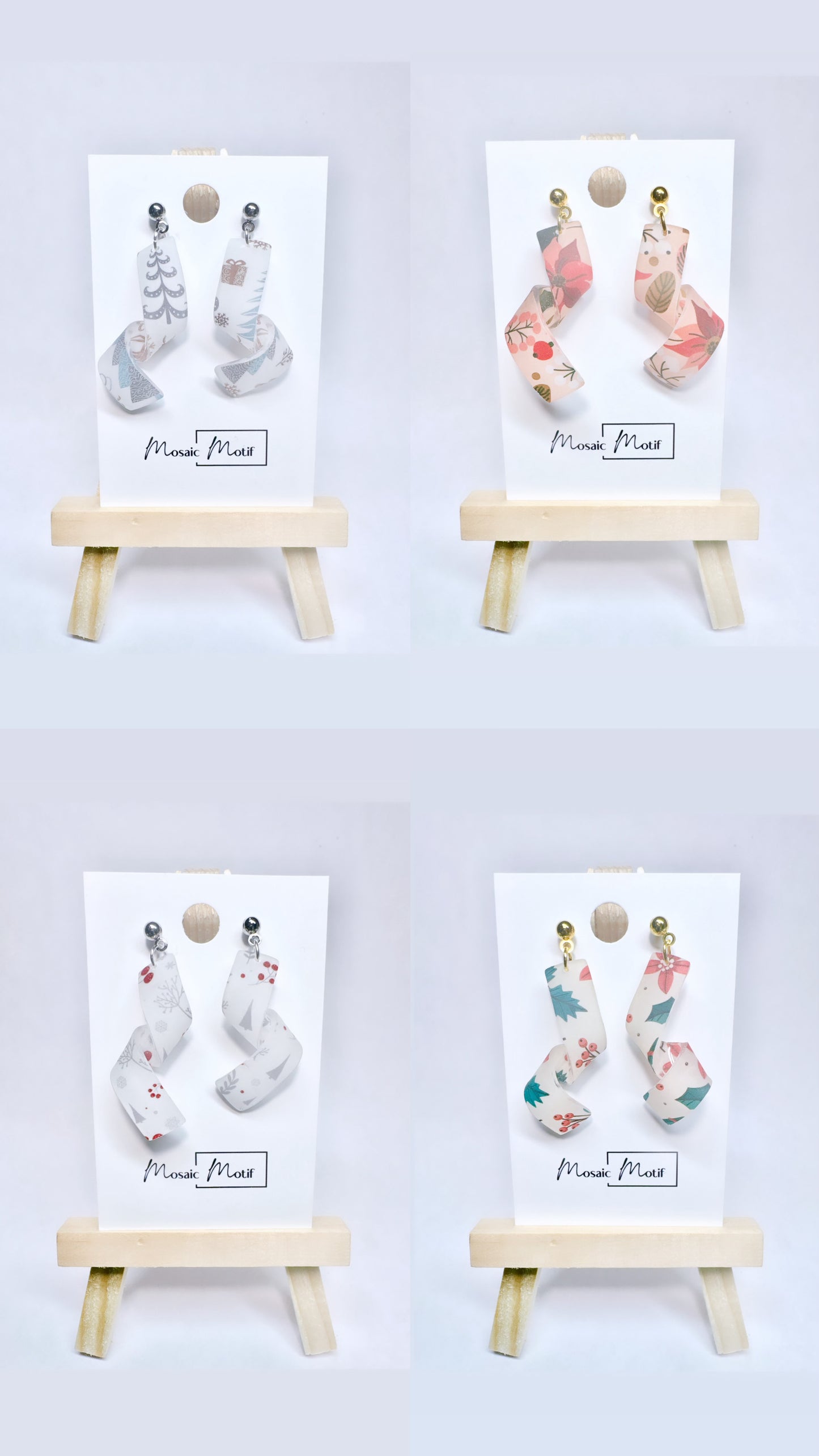 Spiral dangle earrings (Winter vibe)