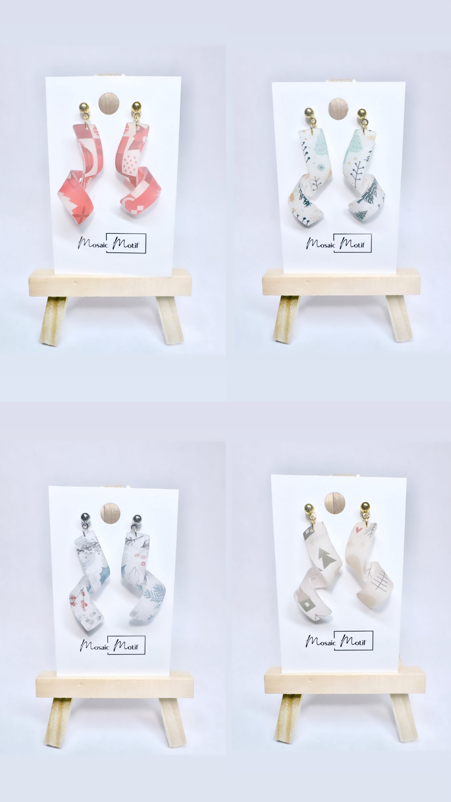 Spiral dangle earrings (Winter vibe)