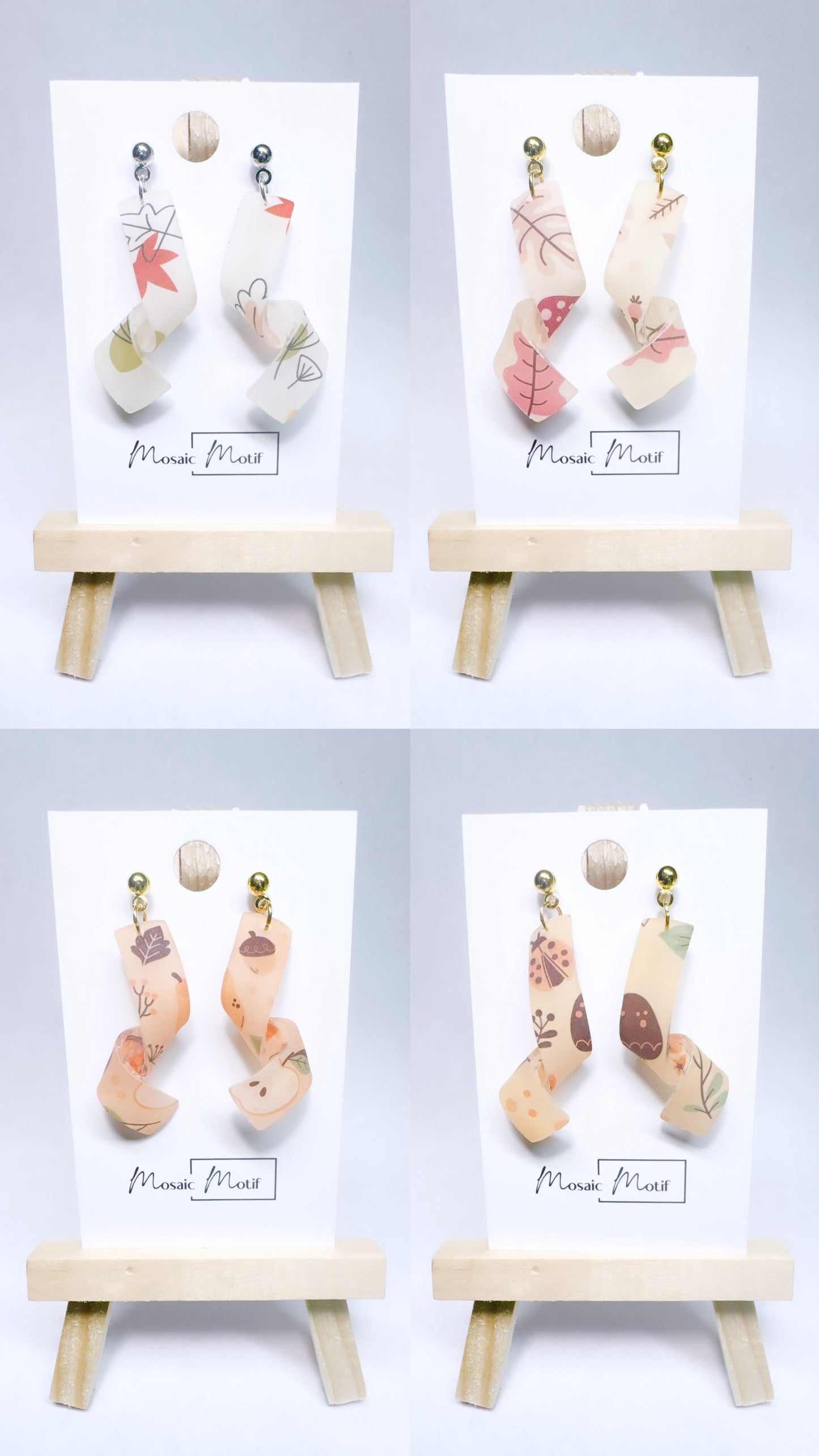 Spiral dangle earrings (Autumn vibe)