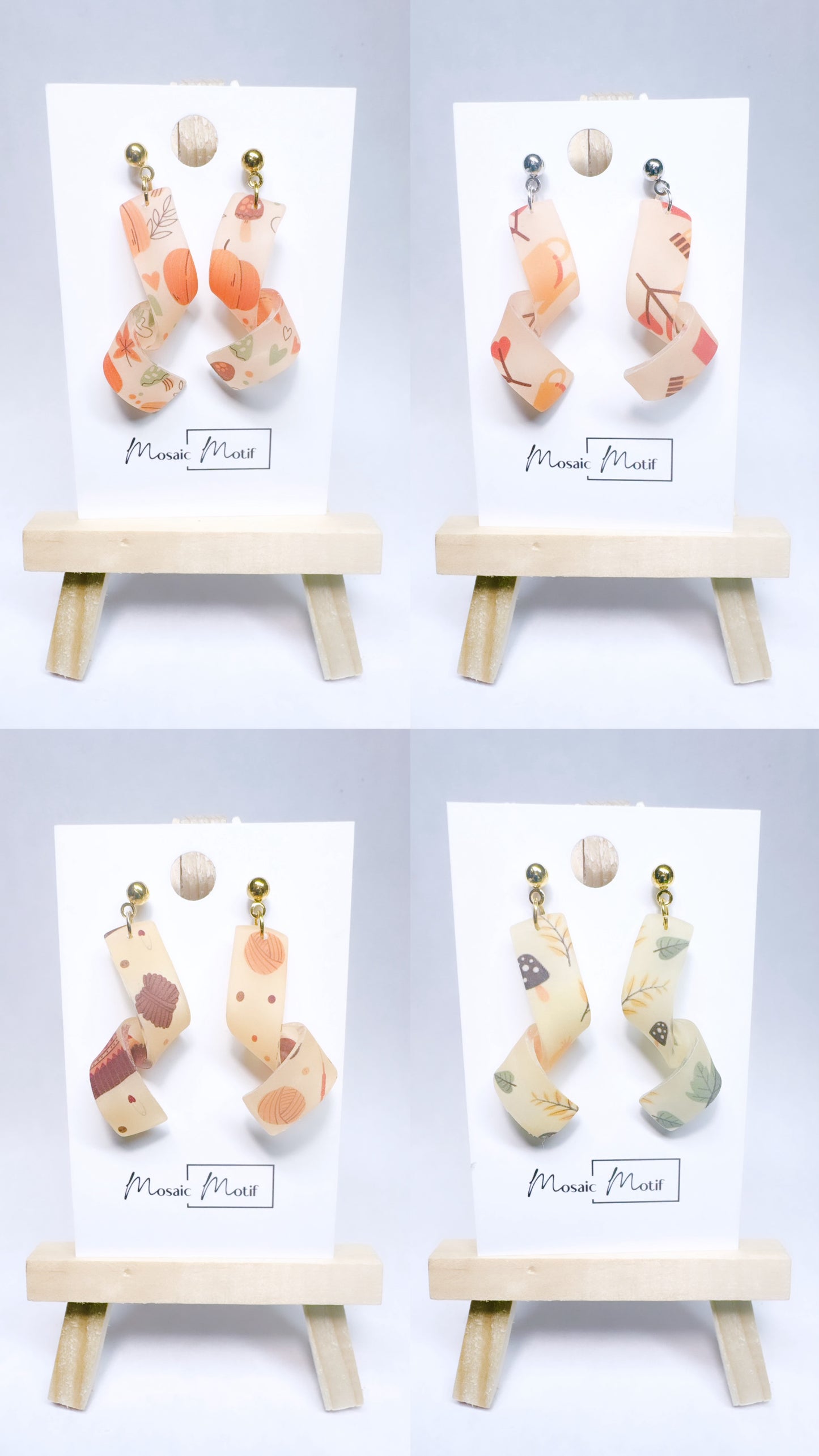 Spiral dangle earrings (Autumn vibe)