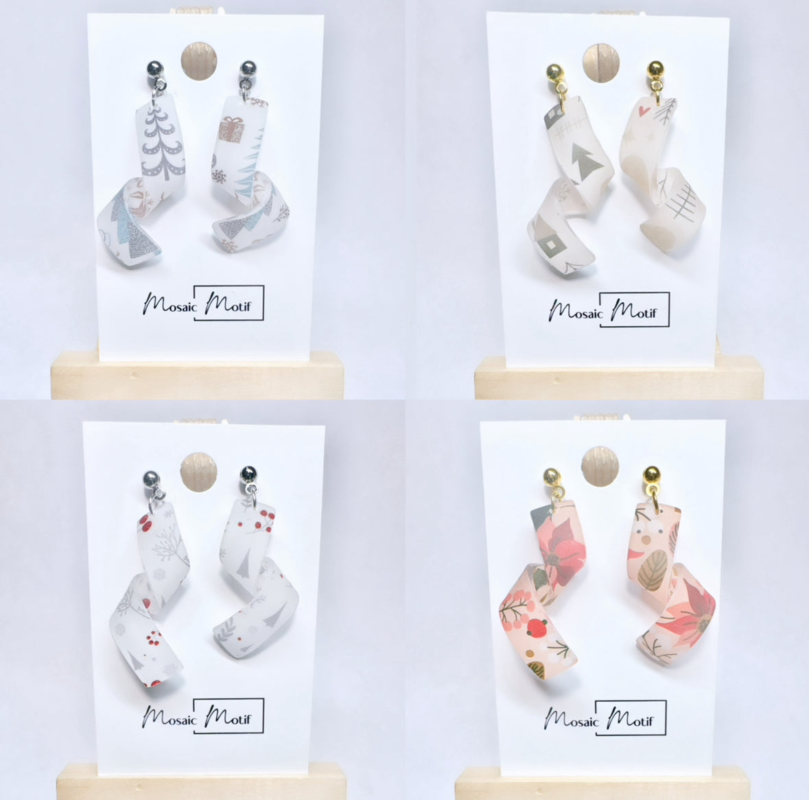Spiral dangle earrings (Winter vibe)