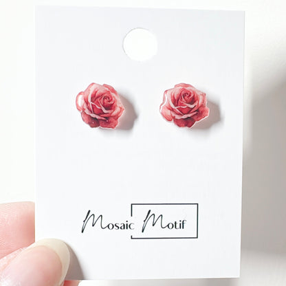Rose stud earrings (two colours)
