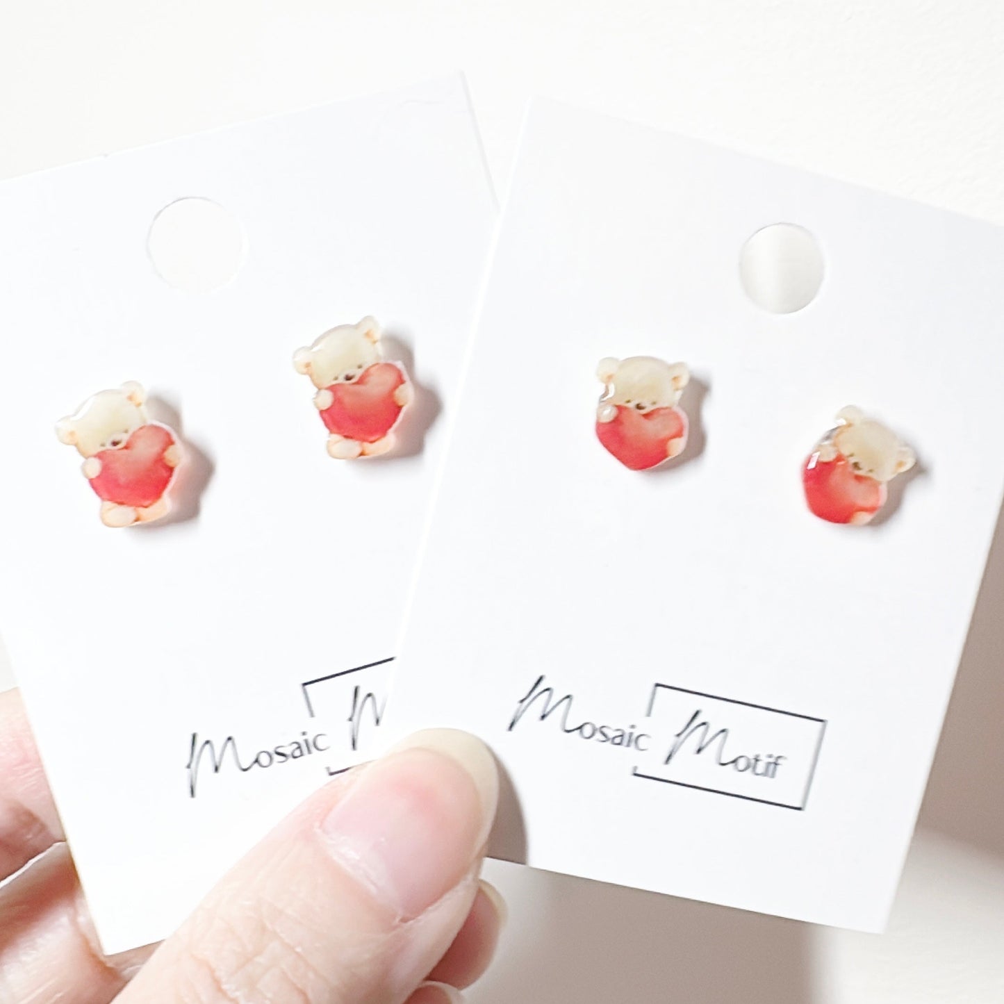 Valentine - bear stud earrings (2 styles)