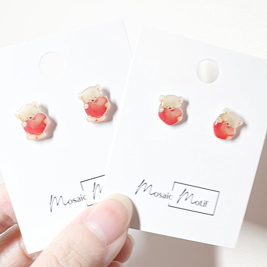 Valentine - bear stud earrings (2 styles)