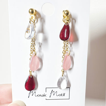 Waterdrop 2in1 double dangle earrings (multiple colour)