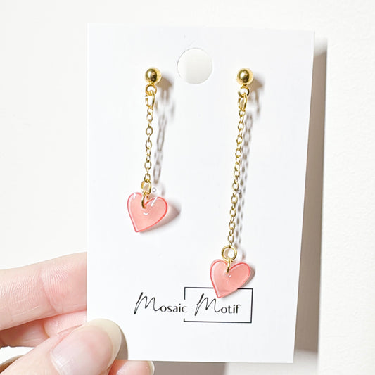 Valentine - heart dangle earrings (multiple colours)