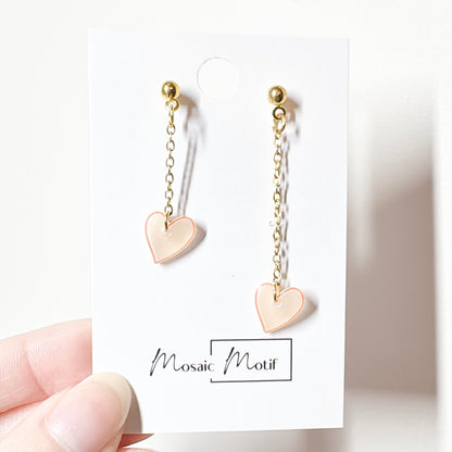 Heart dangle earrings (multiple colours)