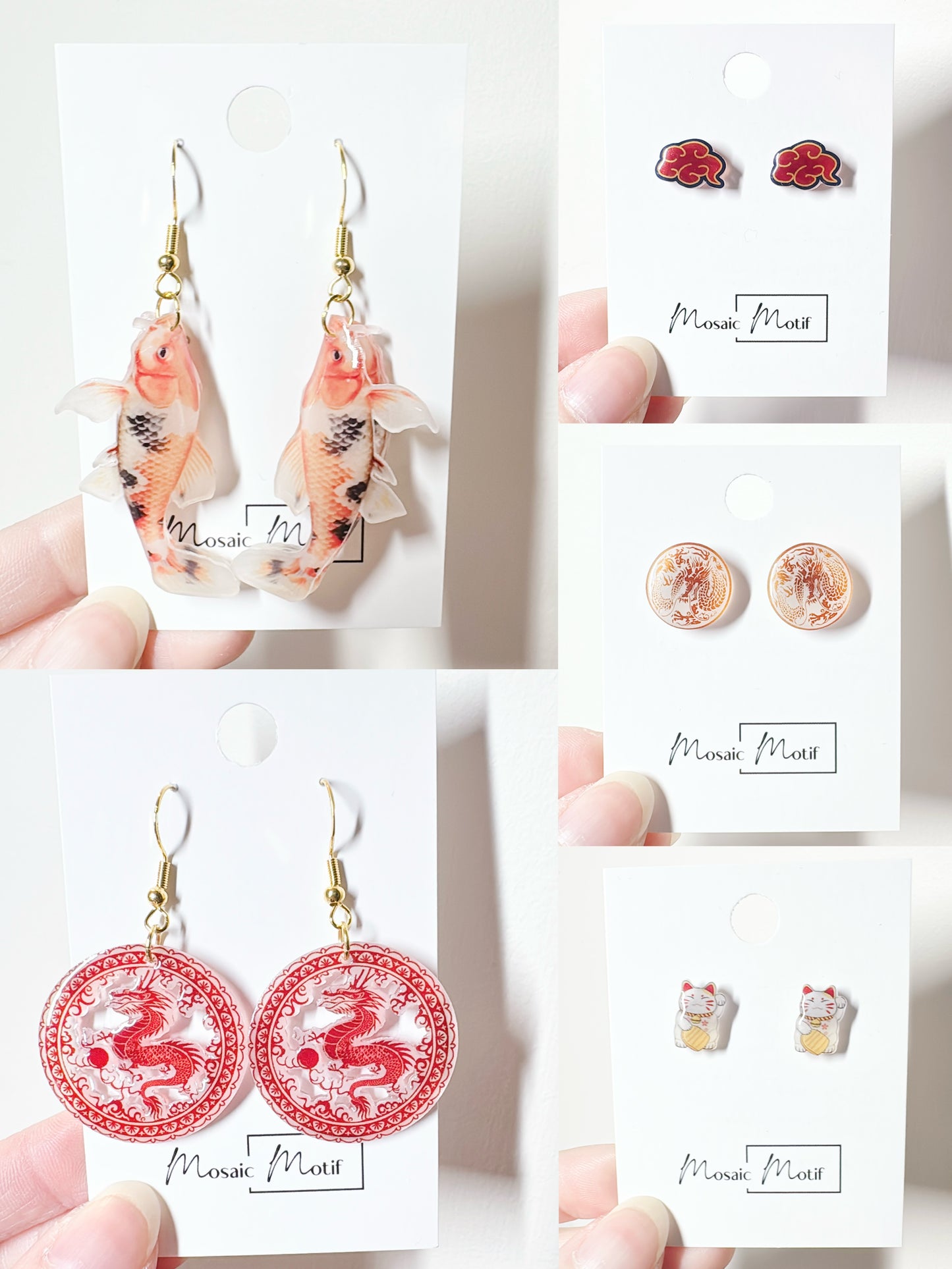 CNY - Koi 3D dangle earrings