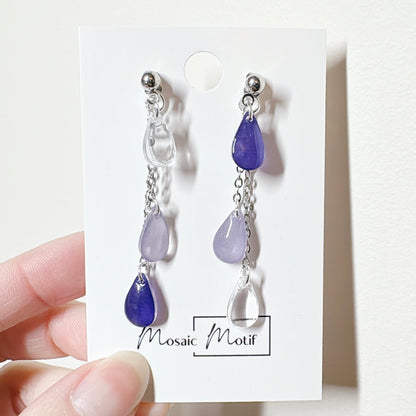 Waterdrop 2in1 double dangle earrings (multiple colour)
