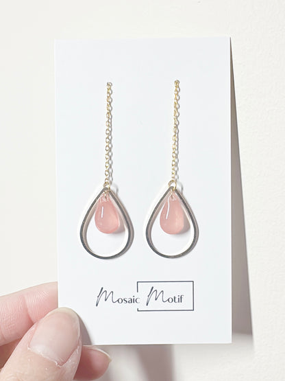 Waterdrop thread dangle earrings (multiple colours)
