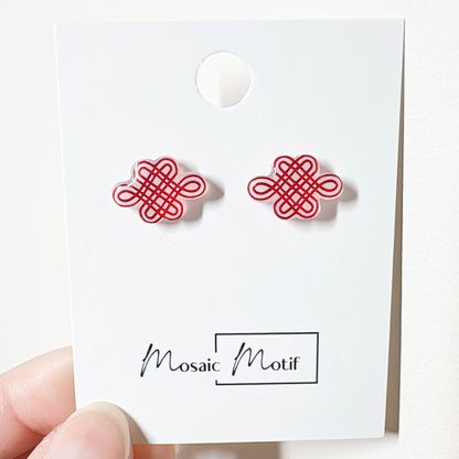 CNY - Love knot stud (double) earrings